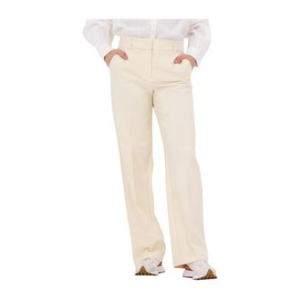 Selected Broeken, Dames, Beige, L, Katoen, Wide Leg Broek