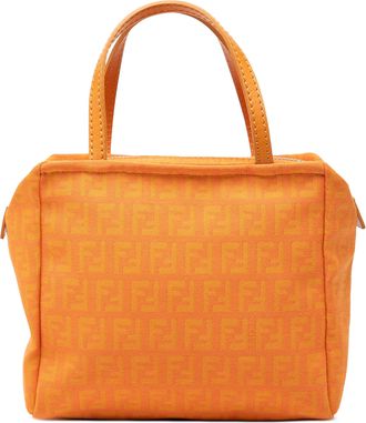Fendi Pre-owned Womens Zucchino Canvas Handbag - Orange Textile - One Size