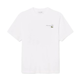 Lacoste T-Shirts, male, White, M, Tennis Tournament Crowd Print T-shirt