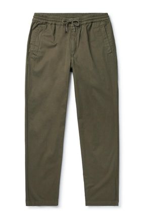 Folk Tapered Cotton-Twill Drawstring Trousers