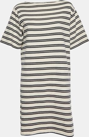 Acne Studios White/blue Dodora Striped Jersey T-Shirt Dress