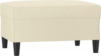 vidaXL Reposapiés de cuero sintético crema 70x55x41 cm Vidaxl