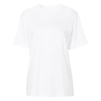 Alexander Wang Tops, Dames, Wit, M, Katoen, Essential Jsy Shrunken Tee w/Puff Logo
