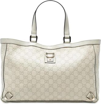 Gucci Pre-owned Tote Bags, female, White, Size: ONE SIZE Pre-owned Leather Tote Bag