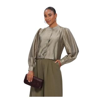 Freebird by Steven Freebird Dames Bomber Brons - Maat L - Dames - Blouses & Shirts - Bruin - Maat: S