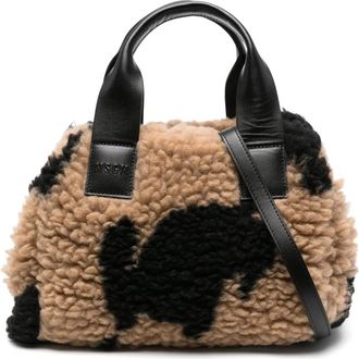 Msgm Borsa tote media in pelliccia sintetica - Toni neutri