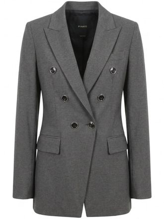 Pinko Tailored Double-Breasted Blazer With Sharp Lapels And Prominent Buttons