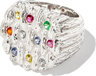 Bleue Burnham Sterling Silver Woven Roots Signet Ring - Mens - Sterling Silver