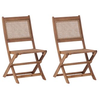 Beliani Beliani - Conjunto De 2 Sillas De Jard&iacute;n Plegables De Madera De Acacia Certificada Clara Paraggi