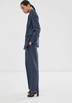 Mango Pantaloni lyocell vita media blu - Donna - 36 - MANGO