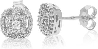 Vir Jewels 1/4 cttw Round Cut Lab Grown Diamond Stud Earrings.925 Sterling Silver Prong Set