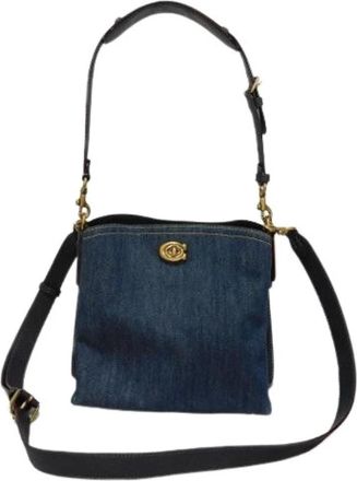 Coach Pre-owned Cross Body Bags, female, Blue, Size: ONE SIZE Pre-owned Denim Shoulder Bag