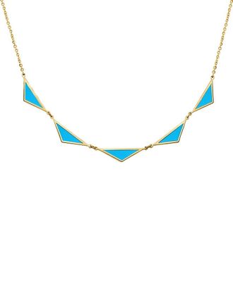 Italian Gold, Inc 14K Turquoise 5 Station Triangle Necklace