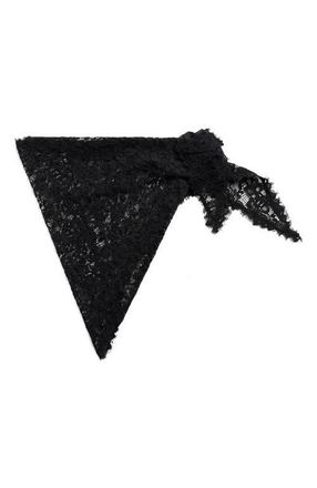 Mani&egrave;re De Voir Kadia Lace Head Scarf in Black at Nordstrom