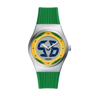 Fossil Mens World Flags Big Tic 40mm Brazil Watch