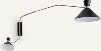 AM.PM Dubbele wandlamp XL verouderde messing, Zoticus