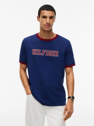 Tommy Hilfiger Mens Hilfiger Logo Ringer T-Shirt - Preppy Navy - XXL