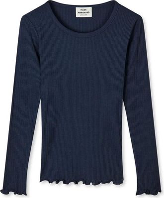 Mads Norgaard Tops, Dames, Blauw, S, Katoen, Pointella Troja Tee LS