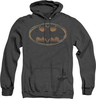 Gildan Batman Black & Gold Embossed Adult Heather Hoodie / Hooded Sweatshirt