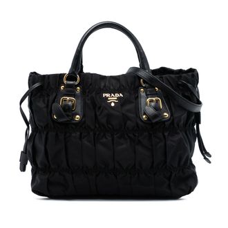Prada Black Tessuto Gaufre Satchel