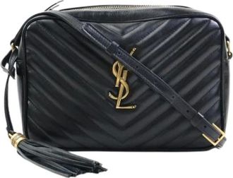 Saint Laurent Pre-owned Cross Body Bags, female, Black, Size: ONE SIZE Pre-owned Leather Crossbody Bag
