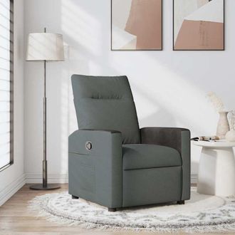 vidaXL Sill&oacute;n Reclinable De Tela Gris Oscuro Vidaxl