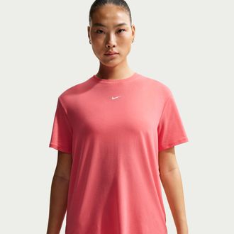 Nike Womens One Relaxed Dri-FIT Short-Sleeve Top in Pink | FN2814-897