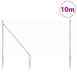 Berkfield Home Modern Euro Fence with 7 Spike Posts 1.2x10 m Galvanised Steel in Silver