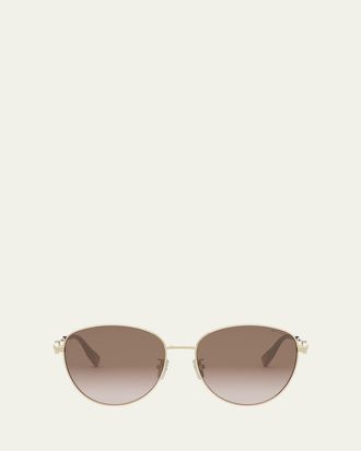 Bulgari Round Metal & Nylon Sunglasses