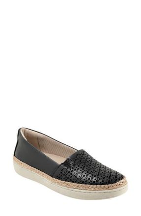 Trotters Accent Perf Espadrille Slip-On Sneaker in Black at Nordstrom, Size 7.5