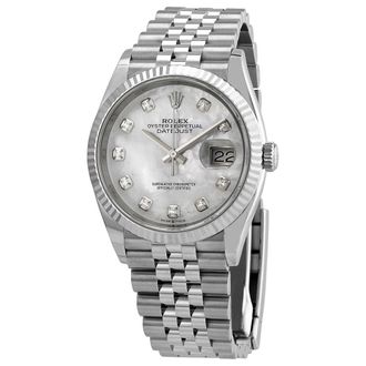 Rolex Pre-owned Rolex Datejust Diamond Mother of Pearl Dial Ladies Watch 126234MDJ