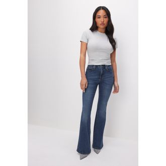 Good American Womens Good Petite Flare Jeans | Blue, Size 22 Plus | Good American by Khlo&Egrave; Kardashian