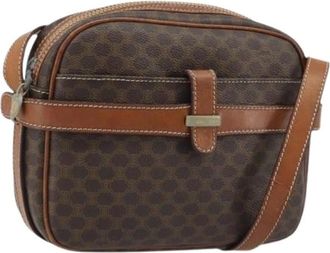 Celine Pre-owned Cross Body Bags, female, Brown, Size: ONE SIZE Pre-owned Vintage Macadam Canvas Shoulder Bag