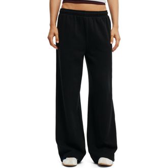 Cotton On Womens Classic Fleece Wide Leg Sweatpant in Black at Nordstrom, Size Xx-Large