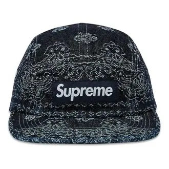 SUPREME Bandana Jacquard Denim Camp Cap Indigo SS25H86-INDIGO