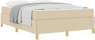vidaXL Bed Frame with Mattress Cream 140 x 190 cm Fabric vidaXL