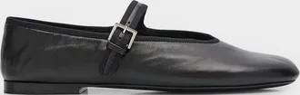 The Row Boheme Leather Mary Jane Ballerina Flats