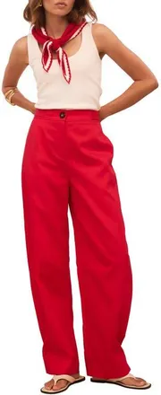 Mint Velvet Wide Leg Utility Trousers in Red at Nordstrom, Size 10