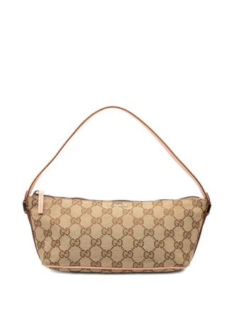 Gucci 2000-2015 GG Canvas Web Boat shoulder bag - Bruin