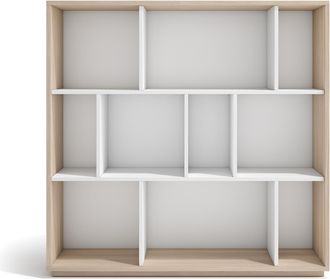 HERDASA Estanter&iacute;a Librer&iacute;a, Colecci&oacute;n Nack, Con 3 Niveles De Altura En Melamina Color Nogal Claro-blanco