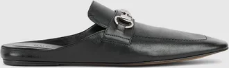 Gucci Womens Ragazzo Mule, Black, Leather