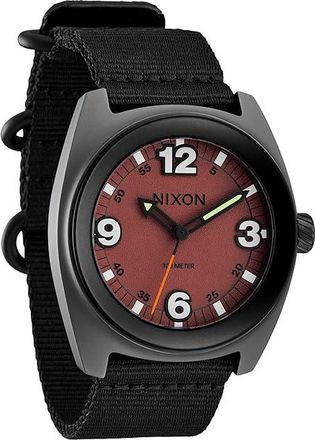 Nixon Clutch 42 Mens Watches Matte Gunmetal/Hot Sauce, Stainless Steel
