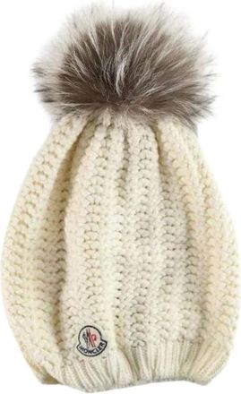 Moncler Pre-owned Accessories, female, White, Size: ONE SIZE Pre-owned Beanie