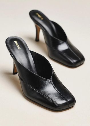 Maeve Square-Toe Mule Heels
