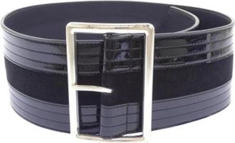 Saint Laurent Pre-owned Vintage Suede Belt - Dames - Vintage Accessoires - Zwart - ONE Size - Su&egrave;de - Vintage