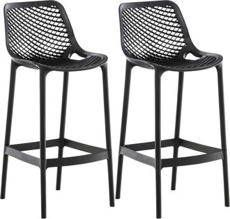 Clp Set de 2 Taburetes para exterior en Pl&aacute;stico Negro