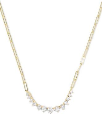 Melinda Maria Not Your Basic Graduated Cubic Zirconia Necklace in Gold-White at Nordstrom