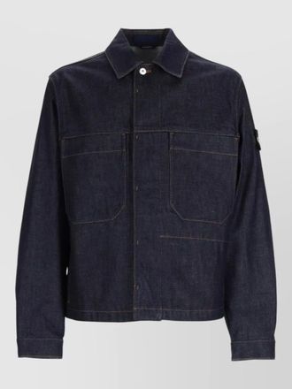 Stone Island long sleeve coat front pockets detail