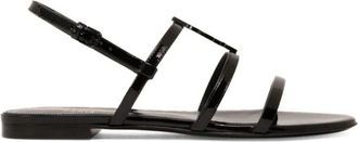 Saint Laurent Flat Sandals, female, Black, Size: 7 US Slippers