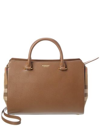 Burberry Banwell Check Canvas & Leather Satchel